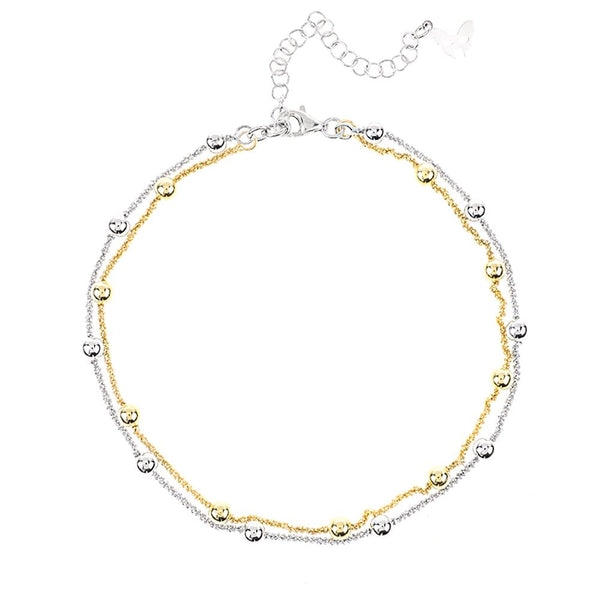 Silver and Gold Ankle Chain | Vamp London Jewellery