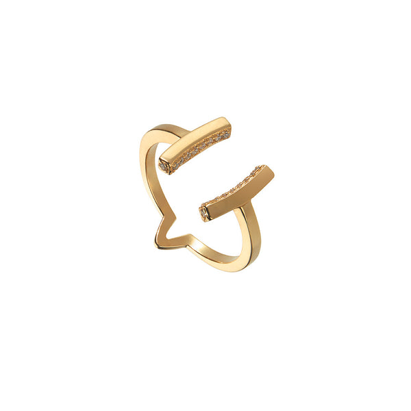 Yellow Gold Cuff Ring | Vamp London Jewellery