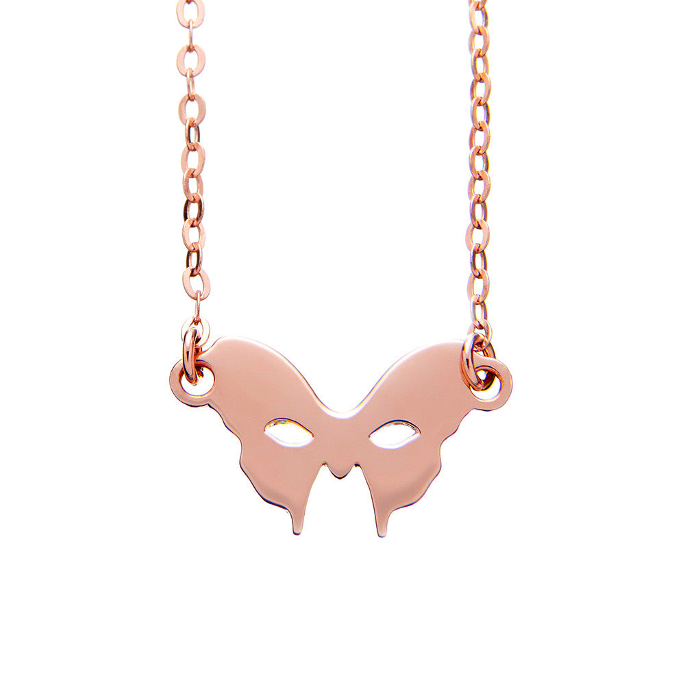 Rose Gold Mask Necklace | Vamp London Jewellery
