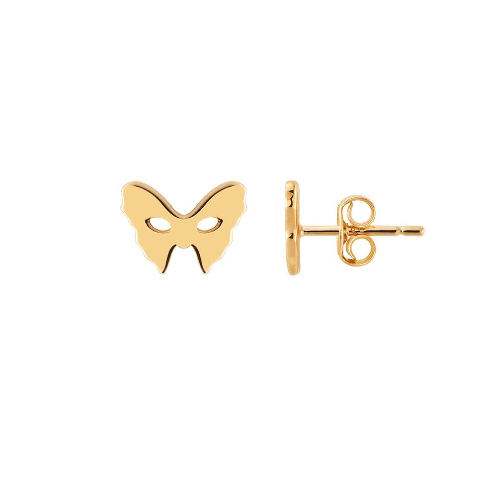 Yellow Gold Mask Earrings | Vamp London Jewellery