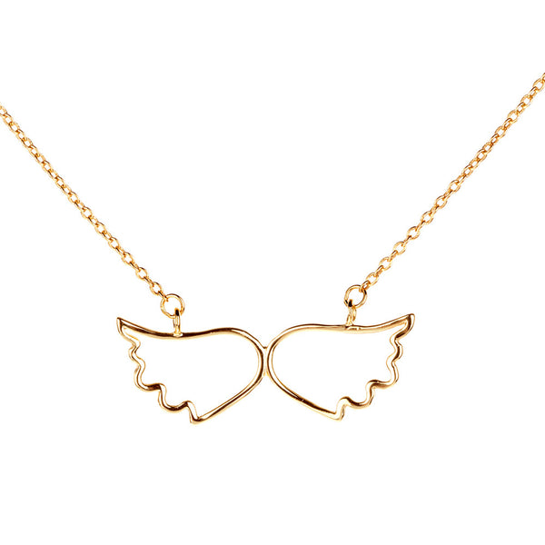 Symbolic Angel Wing Yellow Gold Necklace | Vamp London Jewellery