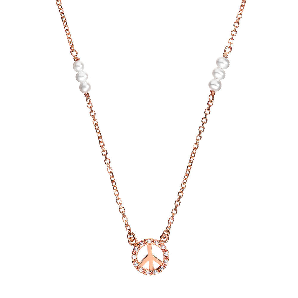 Rose Gold Peace Necklace | Vamp London Jewellery