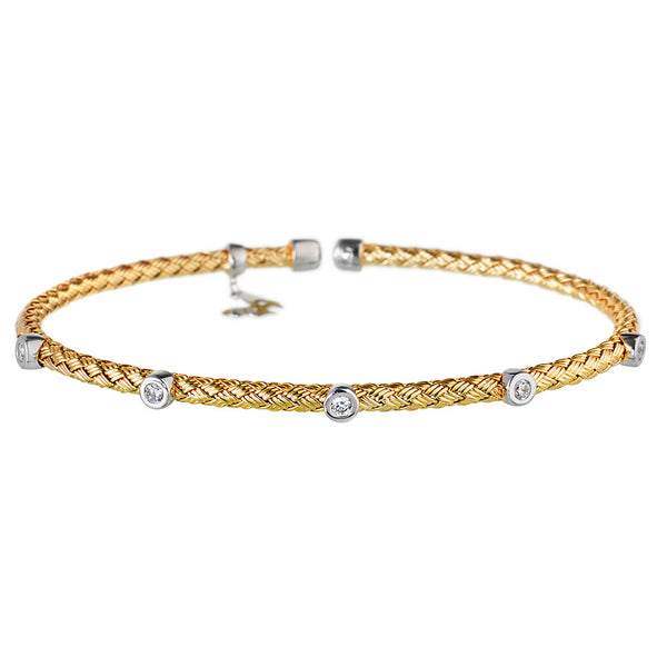 Yellow Gold Bracelet 5 CZ | Vamp London Jewellery