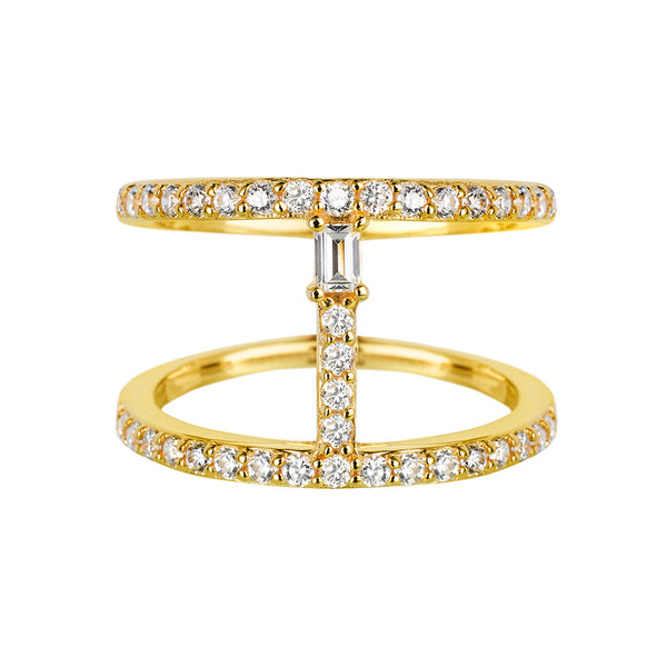 Yellow Gold Bar Ring | Vamp London Jewellery