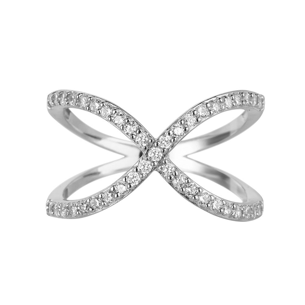 Silver Crossover Ring | Vamp London Jewellery