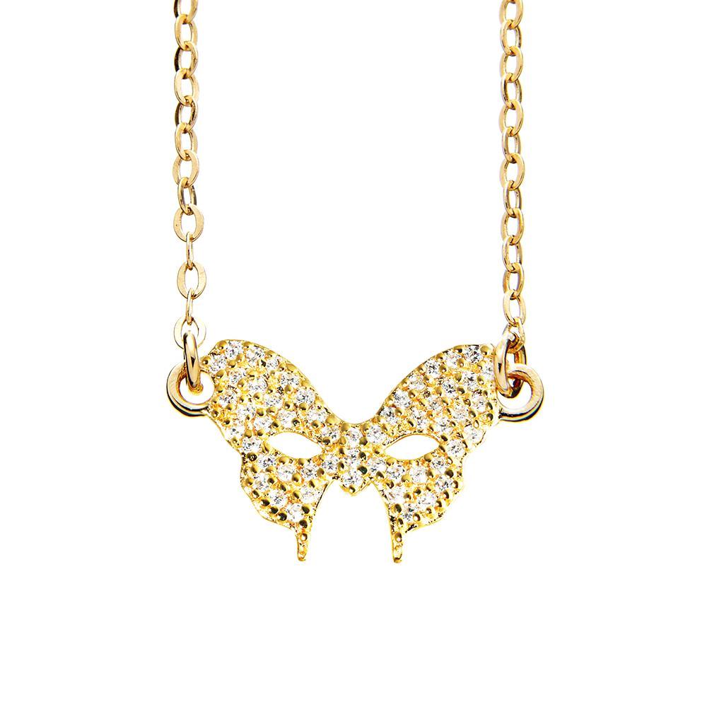 Yellow Gold Pave Necklace | Vamp London Jewellery