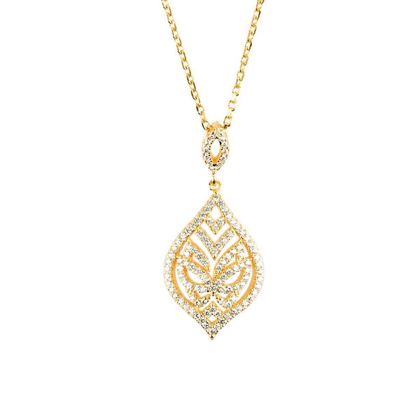 Yellow Gold Tear Drop Necklace | Vamp London Jewellery