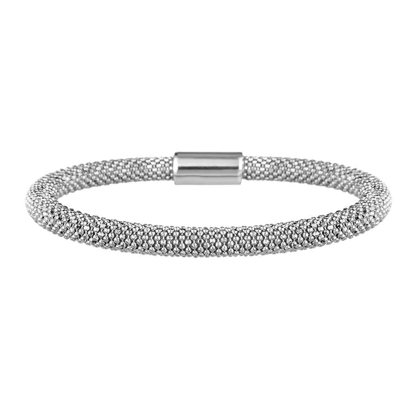 Mesh Bold Silver Bracelet | Vamp London Jewellery