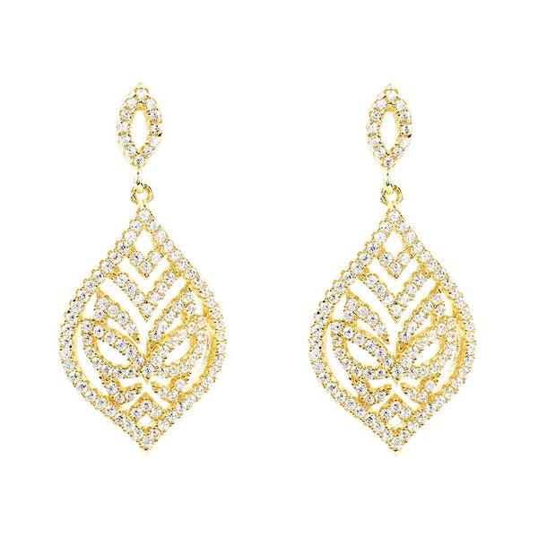 Yellow Gold Tear Drop Earrings | Vamp London Jewellery