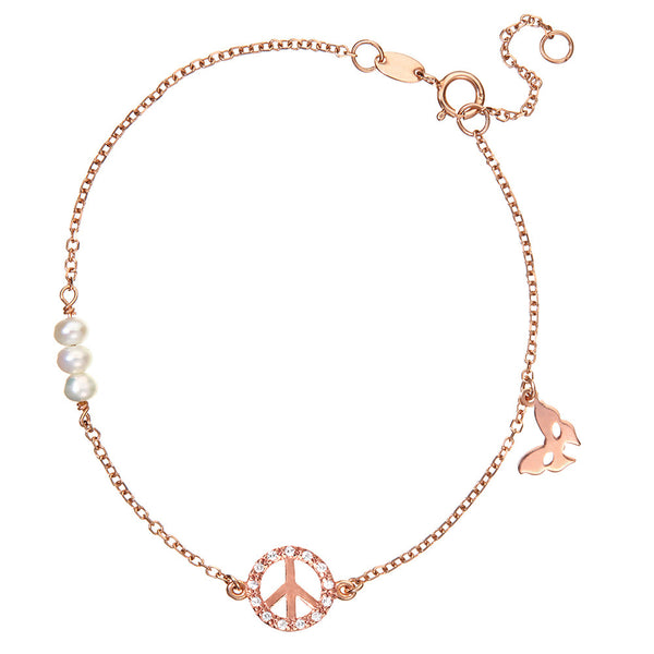 Rose Gold Peace Bracelet | Vamp London Jewellery