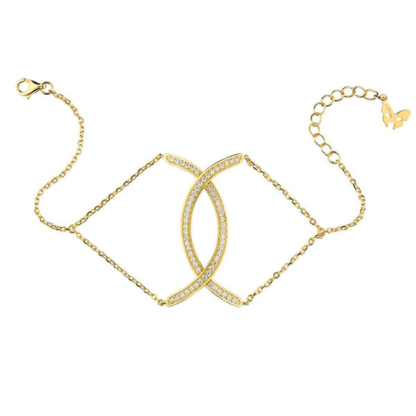 Yellow Gold Curve Bracelet | Vamp London Jewellery