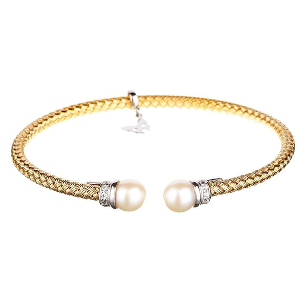 Yellow Gold Pearl Bracelet | Vamp London Jewellery