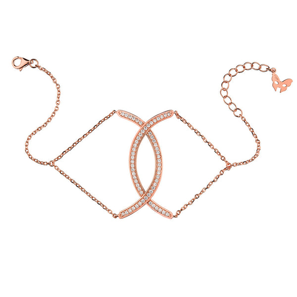 Rose Gold Curve Bracelet | Vamp London Jewellery