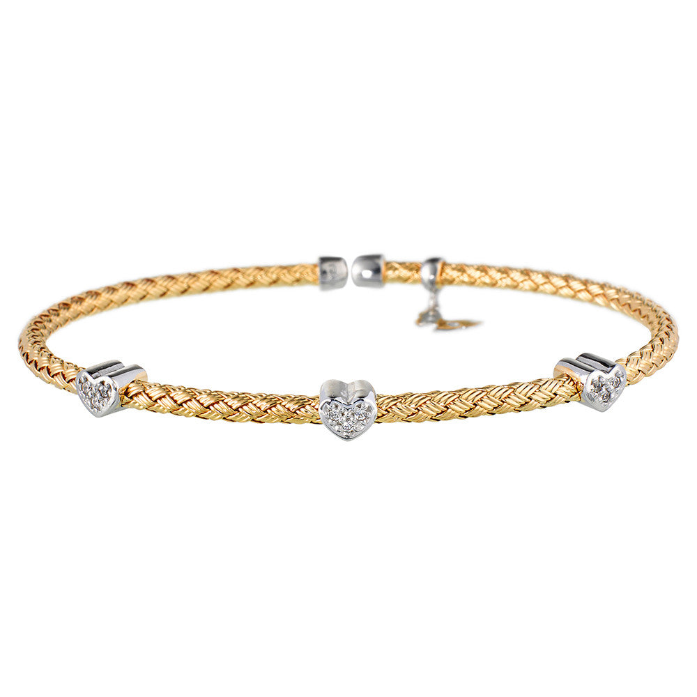 Yellow Gold Hearts Bracelet | Vamp London Jewellery