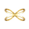Yellow Gold Crossover Ring | Vamp London Jewellery