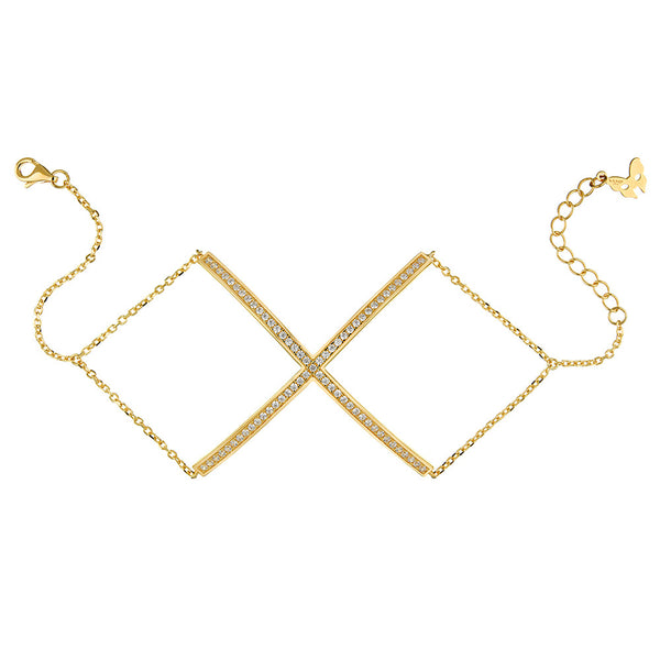 Yellow Gold X Bracelet | Vamp London Jewellery