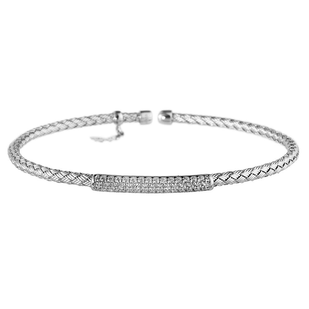 Silver Bracelet CZ Bar | Vamp London Jewellery
