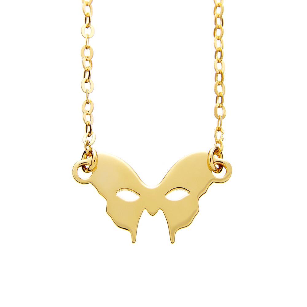 Yellow Gold Mask Necklace | Vamp London Jewellery