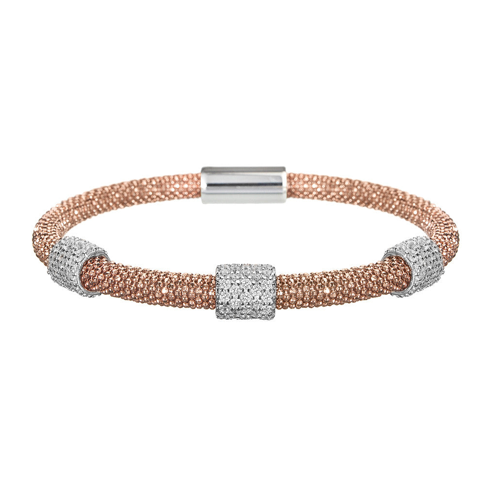 Rose Gold Bracelet 3 Clusters | Vamp London Jewellery